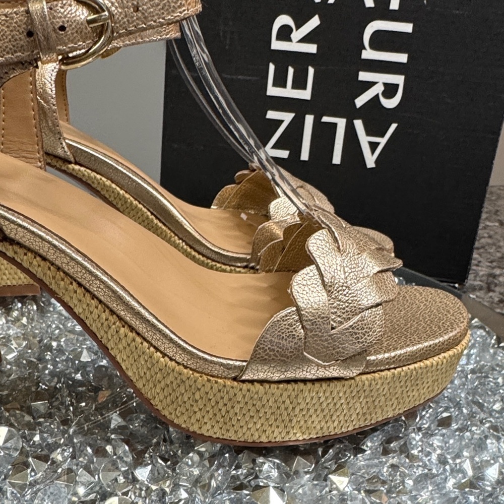 Naturalizer Pandora leather soft Metallic Gold and Platform Heels NEW 7.5 - Picture 4 of 15
